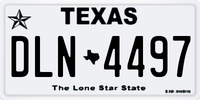 TX license plate DLN4497