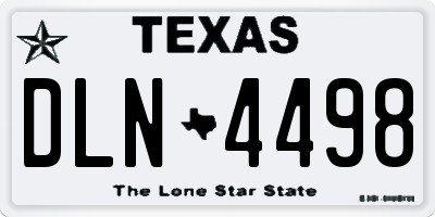 TX license plate DLN4498