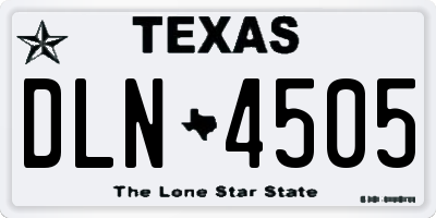 TX license plate DLN4505