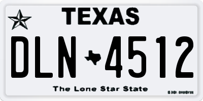 TX license plate DLN4512
