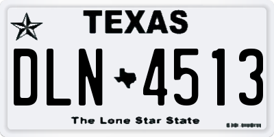 TX license plate DLN4513