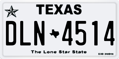 TX license plate DLN4514