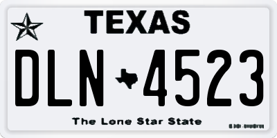 TX license plate DLN4523