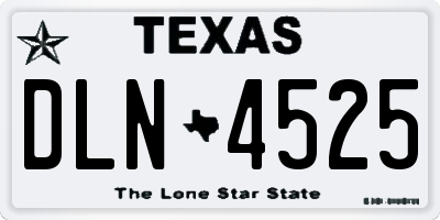TX license plate DLN4525