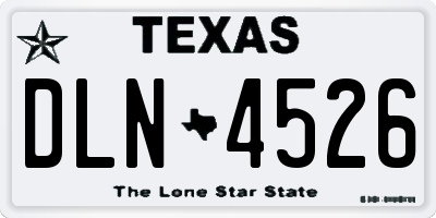 TX license plate DLN4526