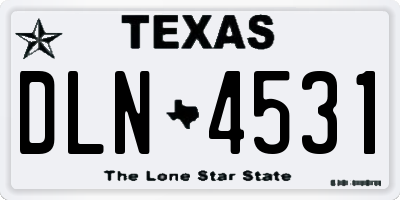 TX license plate DLN4531