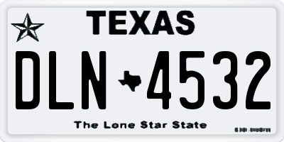 TX license plate DLN4532