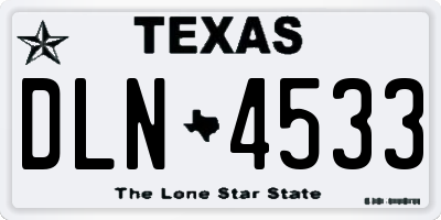 TX license plate DLN4533
