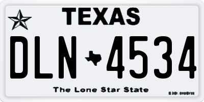 TX license plate DLN4534