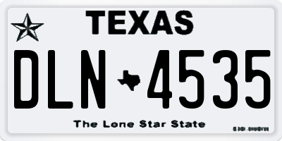 TX license plate DLN4535