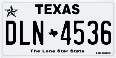 TX license plate DLN4536