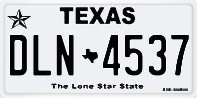 TX license plate DLN4537