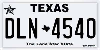 TX license plate DLN4540