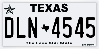 TX license plate DLN4545