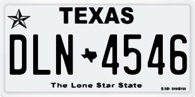TX license plate DLN4546