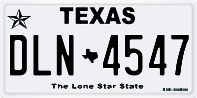 TX license plate DLN4547