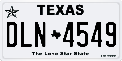 TX license plate DLN4549