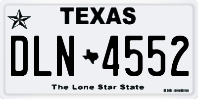 TX license plate DLN4552