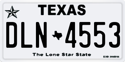 TX license plate DLN4553