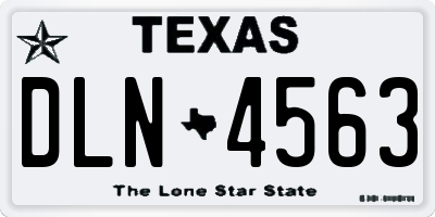 TX license plate DLN4563