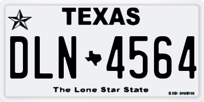 TX license plate DLN4564