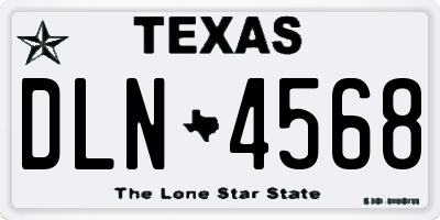 TX license plate DLN4568