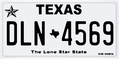 TX license plate DLN4569