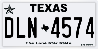 TX license plate DLN4574