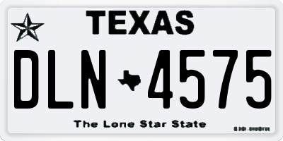 TX license plate DLN4575