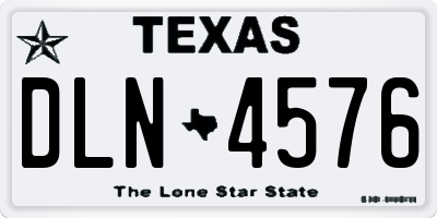 TX license plate DLN4576