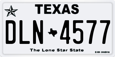 TX license plate DLN4577
