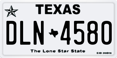 TX license plate DLN4580