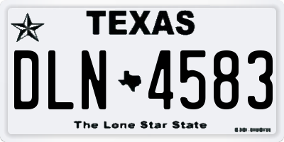 TX license plate DLN4583