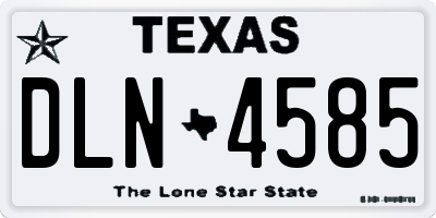 TX license plate DLN4585