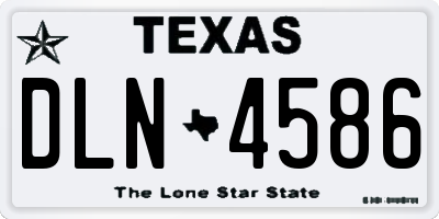 TX license plate DLN4586