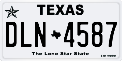 TX license plate DLN4587