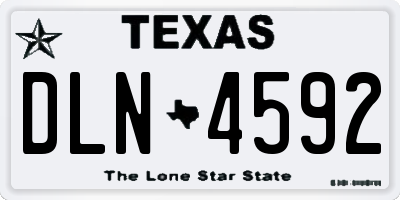 TX license plate DLN4592