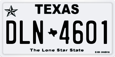 TX license plate DLN4601