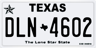TX license plate DLN4602