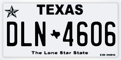 TX license plate DLN4606