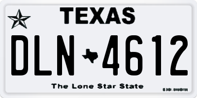 TX license plate DLN4612