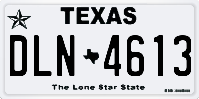 TX license plate DLN4613