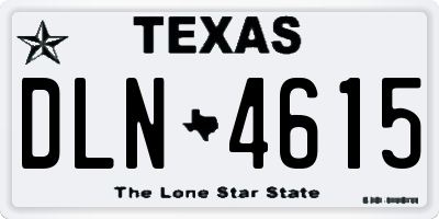 TX license plate DLN4615