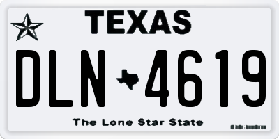 TX license plate DLN4619