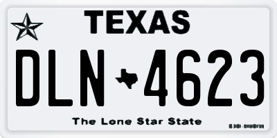 TX license plate DLN4623