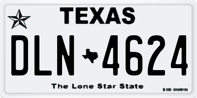 TX license plate DLN4624
