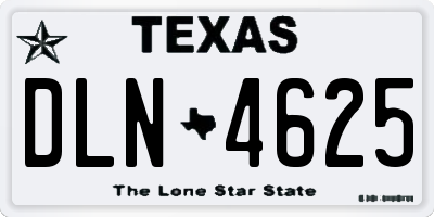 TX license plate DLN4625