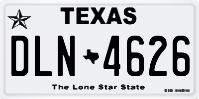 TX license plate DLN4626