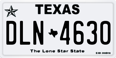 TX license plate DLN4630