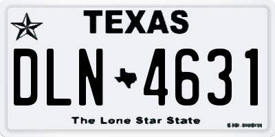 TX license plate DLN4631
